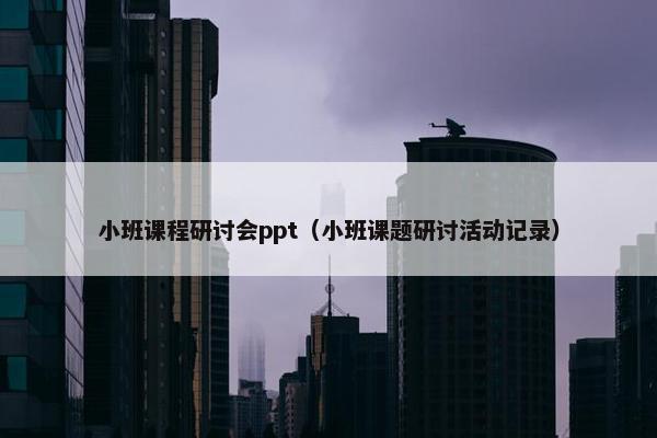 小班课程研讨会ppt（小班课题研讨活动记录）