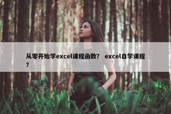 从零开始学excel课程函数？ excel自学课程？