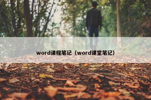 word课程笔记（word课堂笔记）