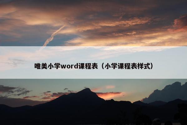唯美小学word课程表（小学课程表样式）