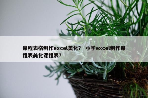 课程表格制作excel美化？ 小学excel制作课程表美化课程表？