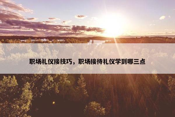 职场礼仪接技巧，职场接待礼仪学到哪三点