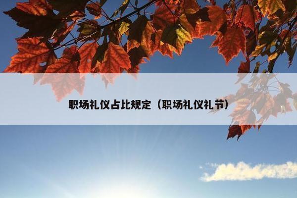 职场礼仪占比规定（职场礼仪礼节）