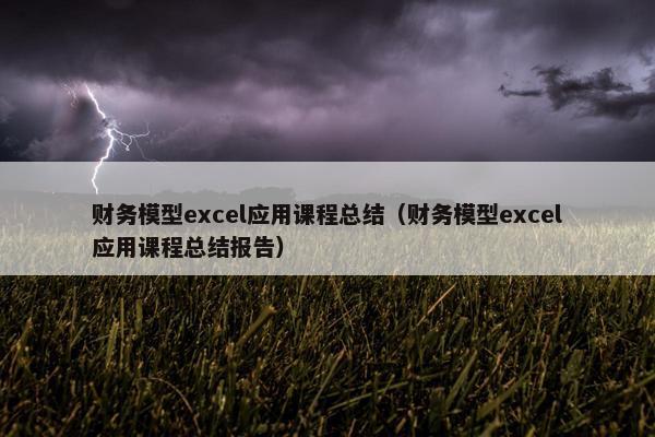财务模型excel应用课程总结（财务模型excel应用课程总结报告）