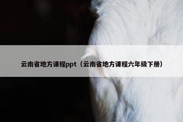 云南省地方课程ppt（云南省地方课程六年级下册）