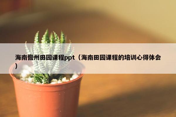 海南儋州田园课程ppt（海南田园课程的培训心得体会）