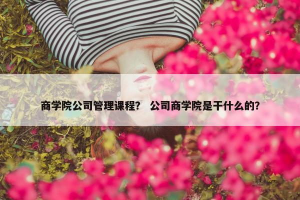 商学院公司管理课程？ 公司商学院是干什么的？
