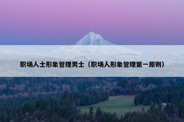 职场人士形象管理男士（职场人形象管理第一原则）