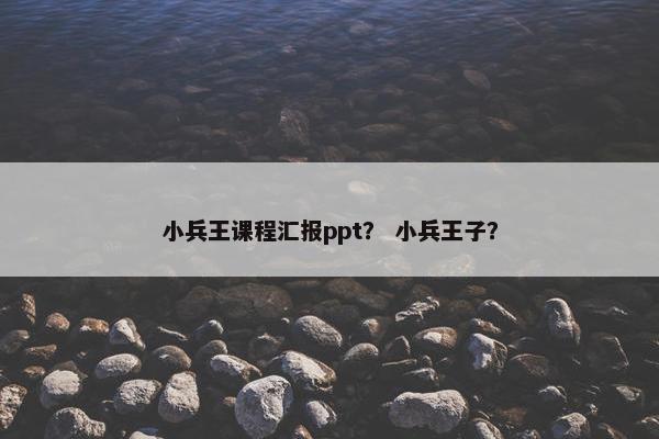 小兵王课程汇报ppt？ 小兵王子？