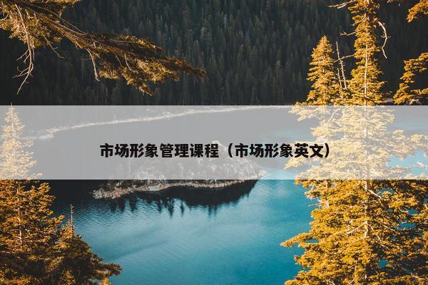 市场形象管理课程（市场形象英文）