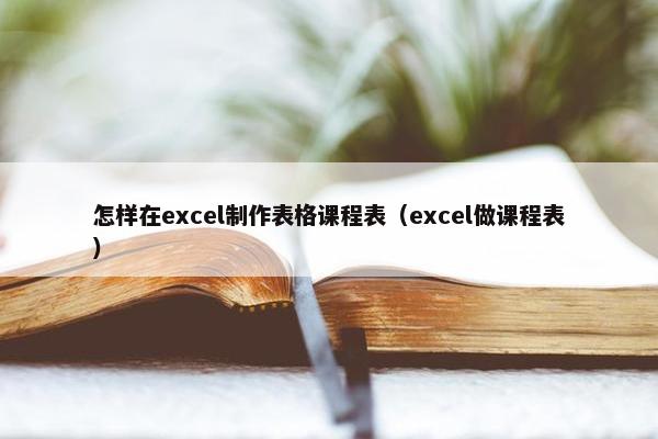 怎样在excel制作表格课程表（excel做课程表）