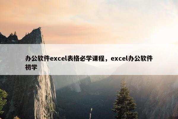 办公软件excel表格必学课程，excel办公软件初学