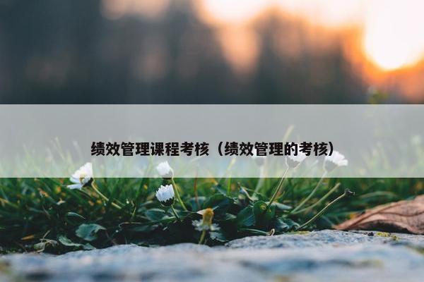 绩效管理课程考核（绩效管理的考核）