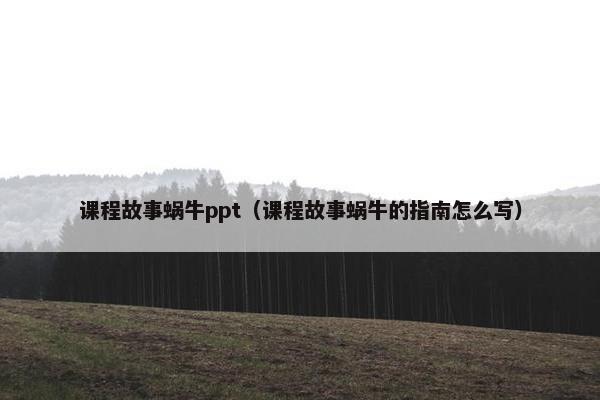 课程故事蜗牛ppt（课程故事蜗牛的指南怎么写）