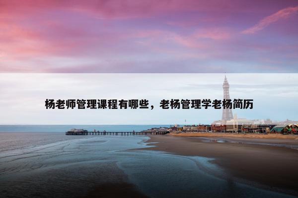 杨老师管理课程有哪些，老杨管理学老杨简历