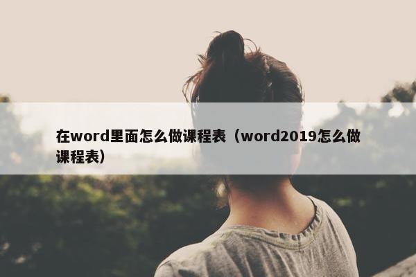 在word里面怎么做课程表（word2019怎么做课程表）
