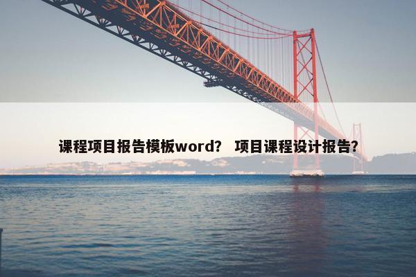 课程项目报告模板word？ 项目课程设计报告？