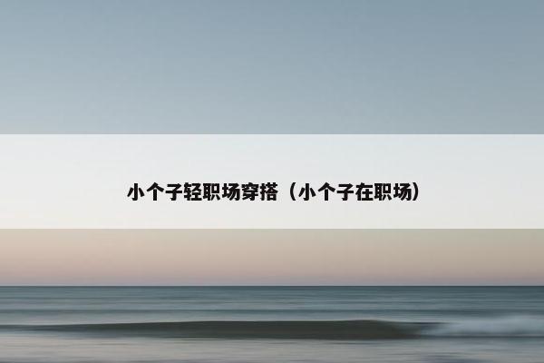 小个子轻职场穿搭（小个子在职场）