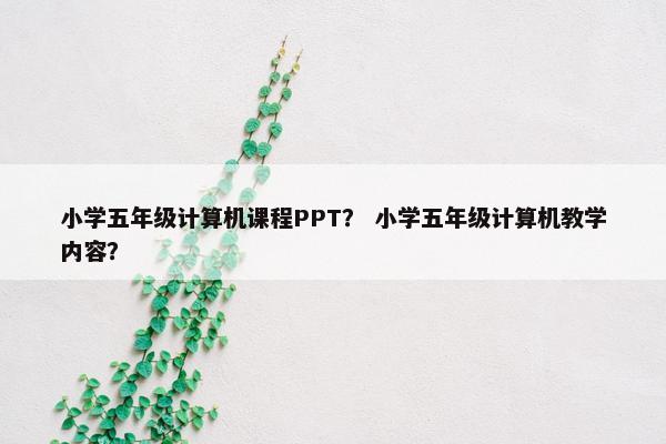 小学五年级计算机课程PPT？ 小学五年级计算机教学内容？