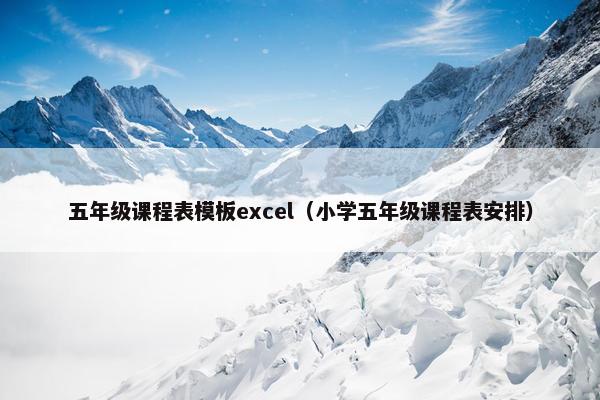 五年级课程表模板excel（小学五年级课程表安排）