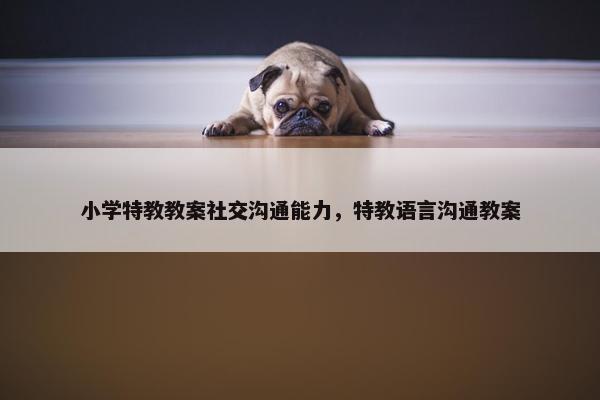 小学特教教案社交沟通能力，特教语言沟通教案