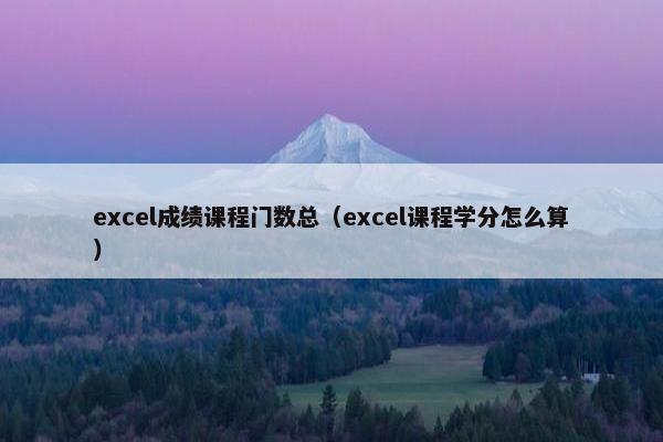 excel成绩课程门数总（excel课程学分怎么算）