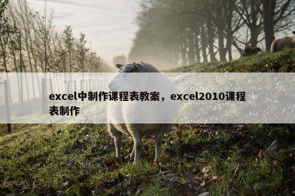 excel中制作课程表教案，excel2010课程表制作