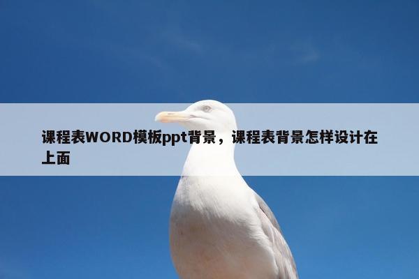 课程表WORD模板ppt背景，课程表背景怎样设计在上面