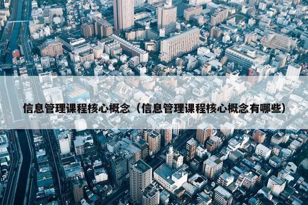 信息管理课程核心概念（信息管理课程核心概念有哪些）