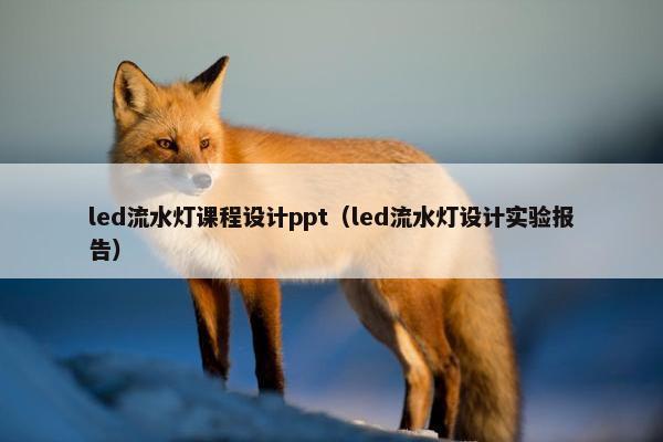 led流水灯课程设计ppt（led流水灯设计实验报告）