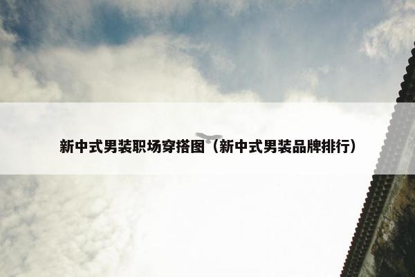 新中式男装职场穿搭图（新中式男装品牌排行）