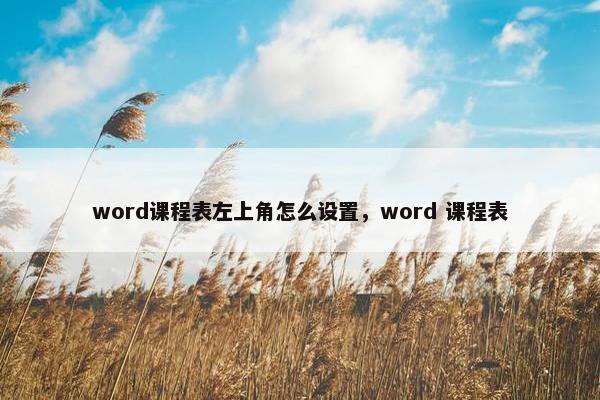 word课程表左上角怎么设置，word 课程表