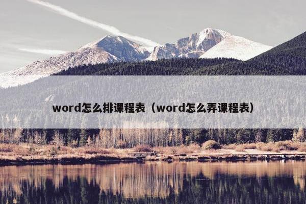 word怎么排课程表（word怎么弄课程表）
