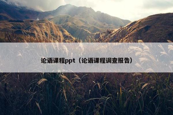 论语课程ppt（论语课程调查报告）