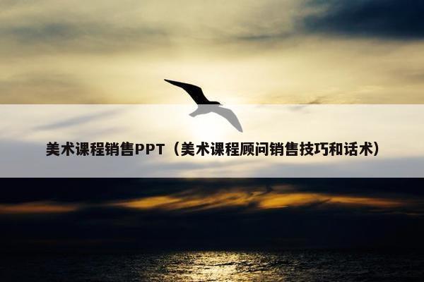 美术课程销售PPT（美术课程顾问销售技巧和话术）