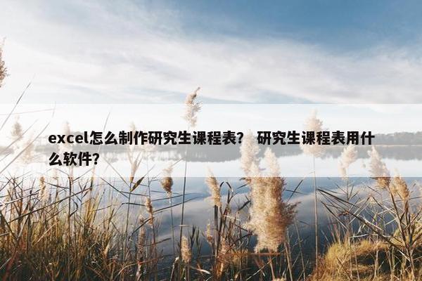 excel怎么制作研究生课程表？ 研究生课程表用什么软件？