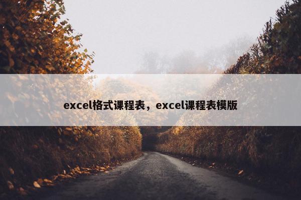 excel格式课程表，excel课程表模版