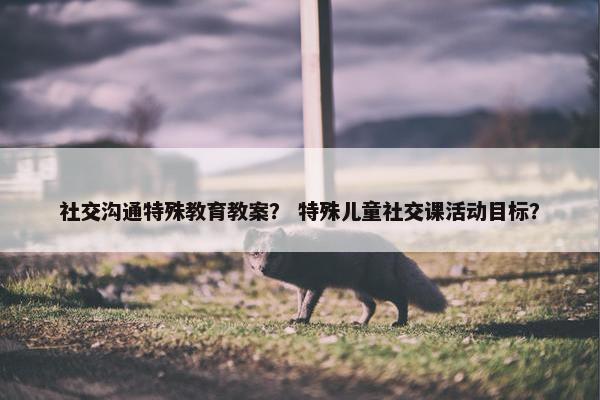 社交沟通特殊教育教案？ 特殊儿童社交课活动目标？