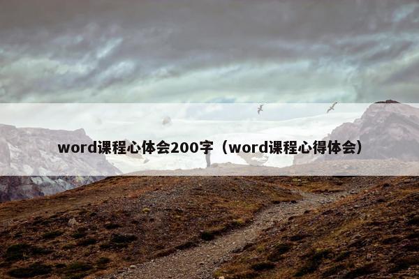word课程心体会200字（word课程心得体会）