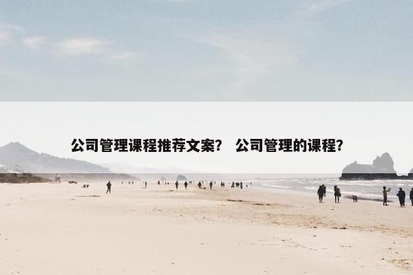 公司管理课程推荐文案？ 公司管理的课程？