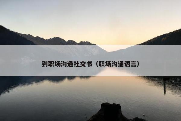 到职场沟通社交书（职场沟通语言）