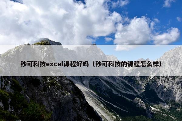 秒可科技excel课程好吗（秒可科技的课程怎么样）