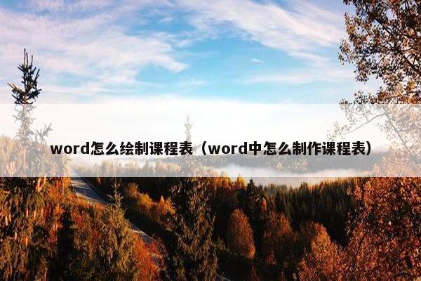 word怎么绘制课程表（word中怎么制作课程表）
