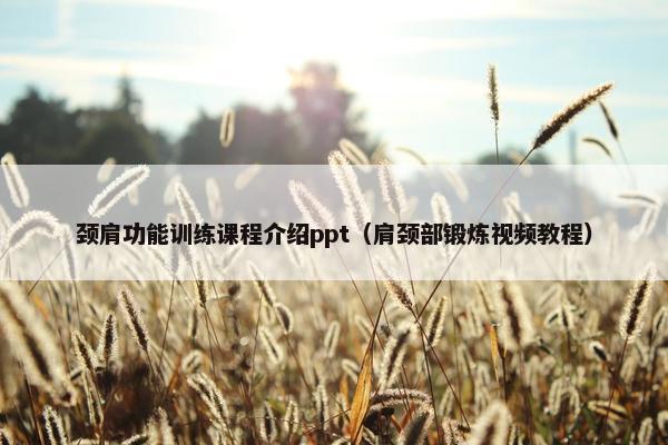 颈肩功能训练课程介绍ppt（肩颈部锻炼视频教程）