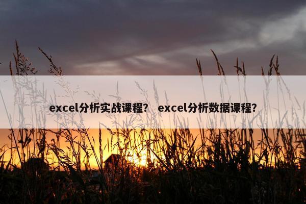 excel分析实战课程？ excel分析数据课程？