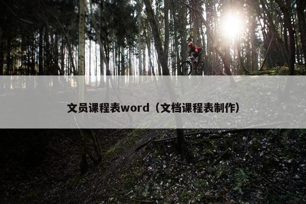 文员课程表word（文档课程表制作）