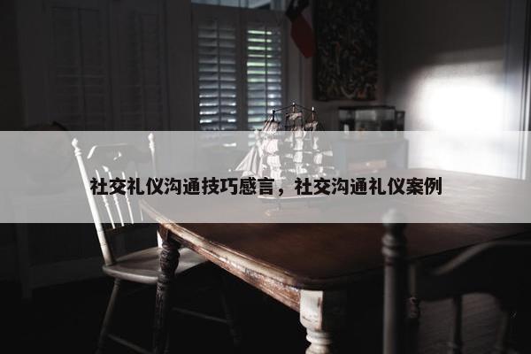 社交礼仪沟通技巧感言，社交沟通礼仪案例
