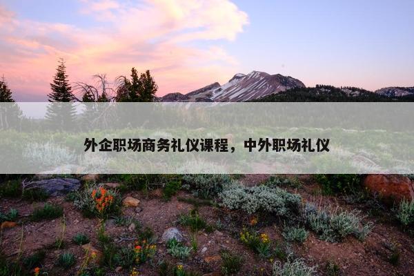 外企职场商务礼仪课程，中外职场礼仪