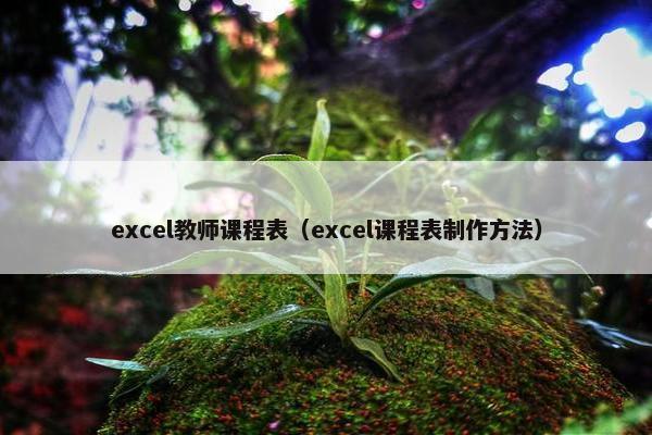 excel教师课程表（excel课程表制作方法）