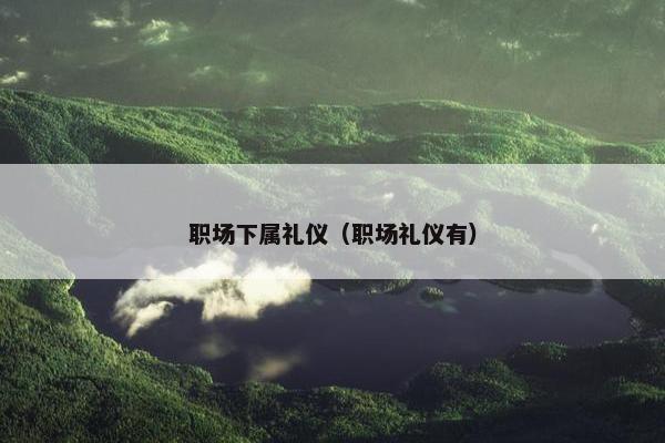 职场下属礼仪（职场礼仪有）